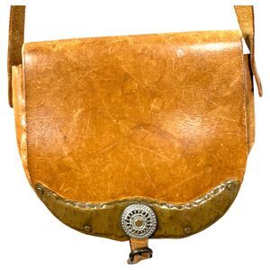 Simboli Vintage Limited Edition Brown Leather Crossbody Bag Art Western 29/250